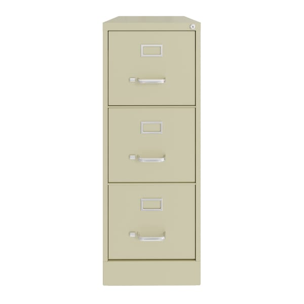Hirsh Commercial 22inD Vertical 3-Drawer File Cabinet, Putty