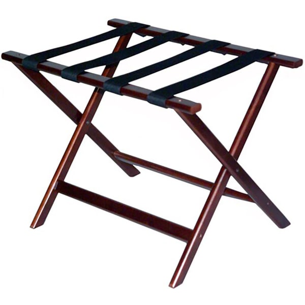 CSL Economy Wood Luggage Racks, 19-1/2inH x 26inW x 17inD, Cherry Mahogany/Black, Pack Of 6 Racks