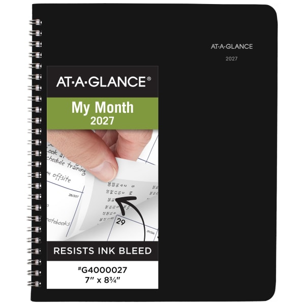 AT-A-GLANCE DayMinder 2027 Monthly Planner, Black, Medium, 7in x 8 3/4in