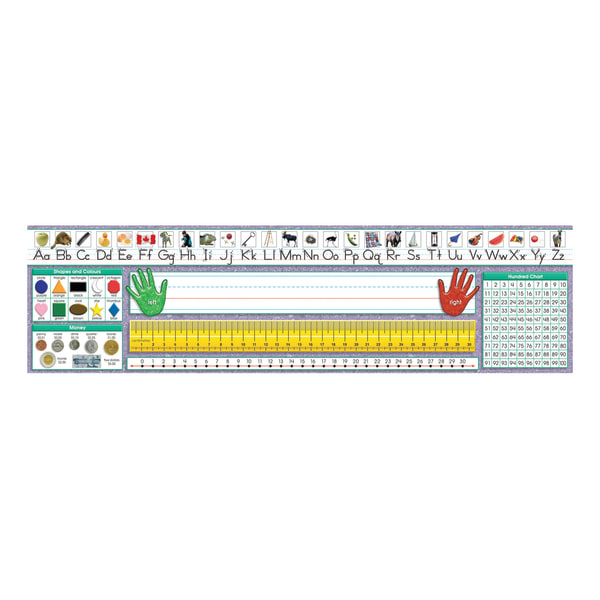North Star Teacher Resources Canadian Primary Desk Plates, 19in x 5in, Traditional Manuscript Canadian, Pack Of 36 Plates, Set Of 3 Packs