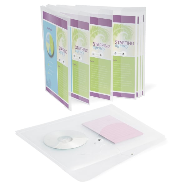 Office Depot Brand Poly String Envelopes, Letter Size, Clear, Pack Of 10