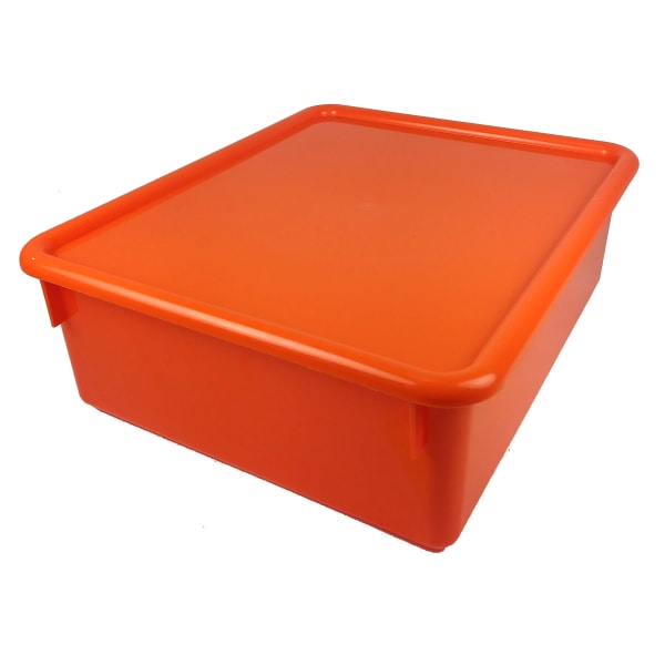 Romanoff Double Stowaway Tray With Lid, 5-1/2inH x 13-1/2inW x 16inD, Orange