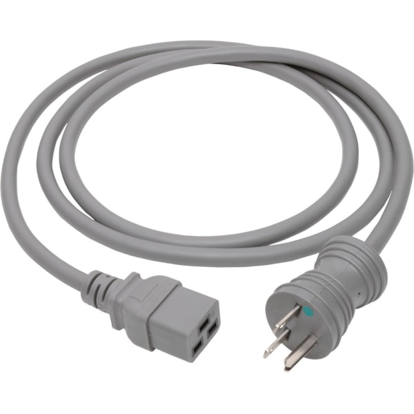 Eaton Tripp Lite Series Hospital-Grade Power Cord, NEMA 6-15P to C19 - Heavy-Duty, Green Dot, 15A, 250V, 14 AWG, 6 ft. (1.83 m), Gray - P033006GYHG