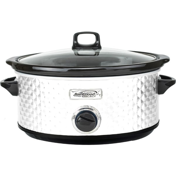 Brentwood Select SC-157W 7 Quart Slow Cooker, White - 270 W1.75 gal - White, Black, Pearl White
