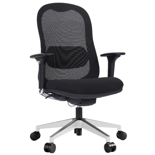 WorkPro Uomo Ergonomic Mesh/Fabric Mid-Back Office Chair, Black/Chrome, BIFMA Compliant