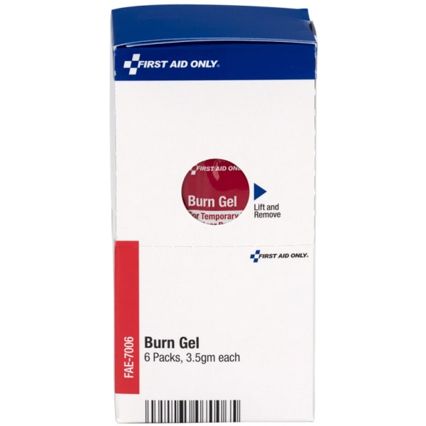 First Aid Only Smart Compliance Burn Gel Refills, 4inH x 1-15/16inW x 2-1/4inD, White, Pack Of 6 Refills