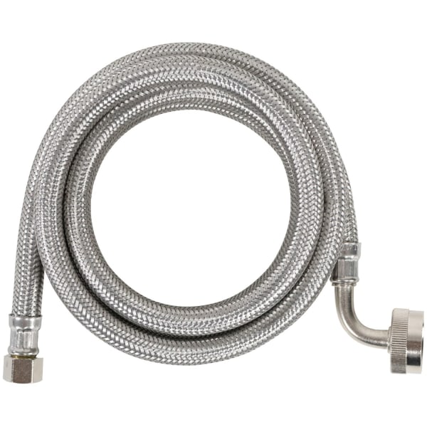 Certified Appliance Accessories Braided Stainless Steel Dishwasher Connector with FGH Elbow - 48in - Silver, Stainless Steel - Stainless Steel, Vinyl, Polyvinyl Chloride (PVC), Polyester