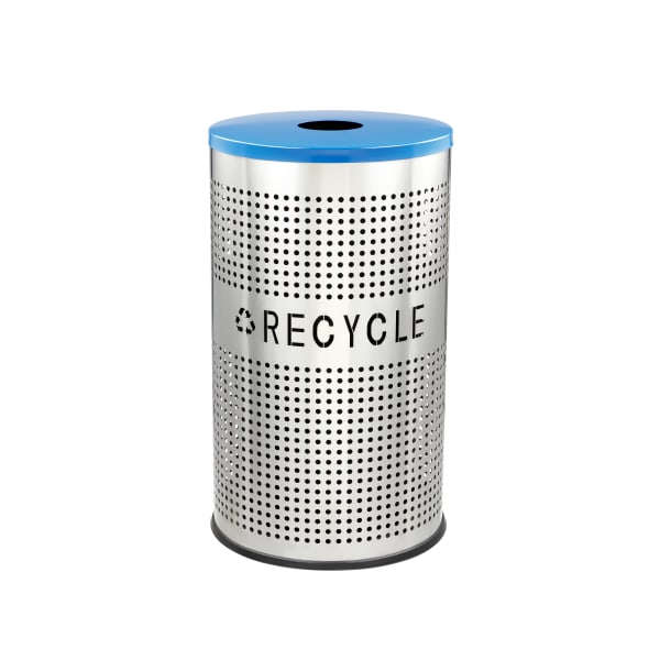 Alpine 26 Gallon Perforated Recycle Bin Trash Can with Lid and Liner, Blue