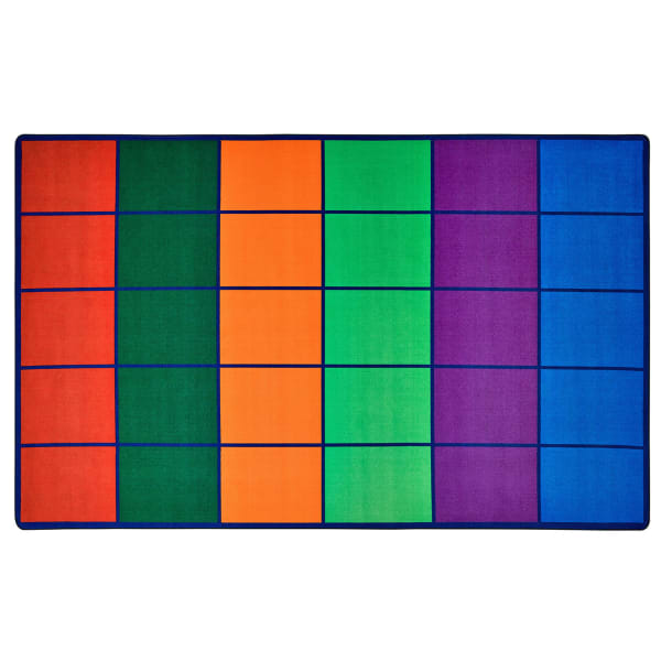 Carpets for Kids Premium Collection 30 Seats Colorful Rows Seating Rug, 8ft4in x 13ft4in, Multicolor