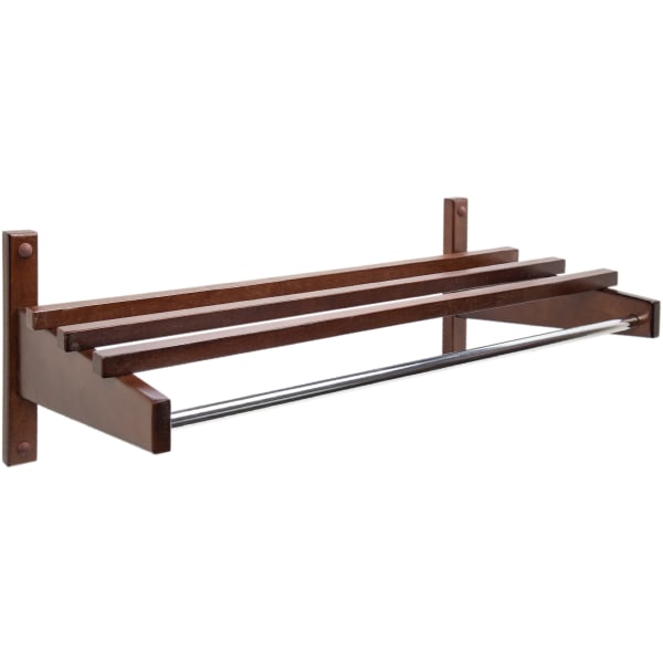 CSL Economy Series Wood Wall Rack, 10-1/2inH x 30inW x 12-3/4inD, Dark Brown