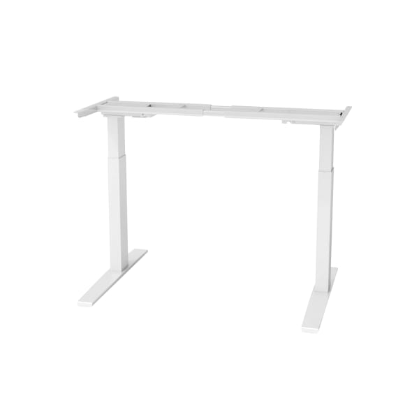 Fellowes Triumph LX 2-Leg Height-Adjustable Steel Table Base, 26-1/2inH x 42inW x 23inD, White