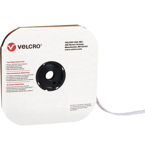 VELCRO Brand Tape, Hook Strips, 0.5in x 900in, White