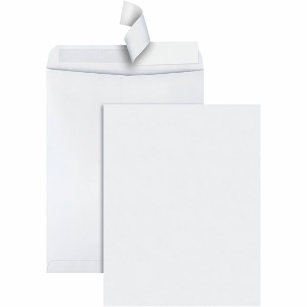 Quality Park Redi-Strip Catalog Envelopes With Redi-Strip Closure, #15-1/2, 12in x 15-1/2in, White, Box Of 100 Envelopes