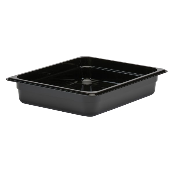 Cambro Camwear GN 1/2 Size 2in Food Pans, 2inH x 10-1/2inW 12-3/4inD, Black, Set Of 6 Pans