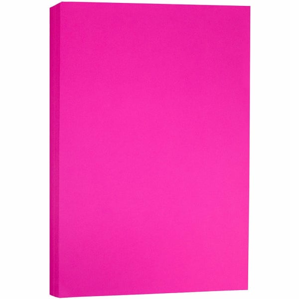 JAM Paper Ledger Matte Paper, Ultra Pink, Ledger (11in x 17in), 100 Sheets Per Pack, 24 Lb