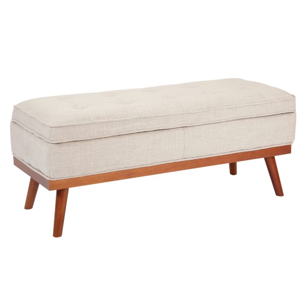 Ave Six Katheryn Storage Bench, Gray/Light Espresso
