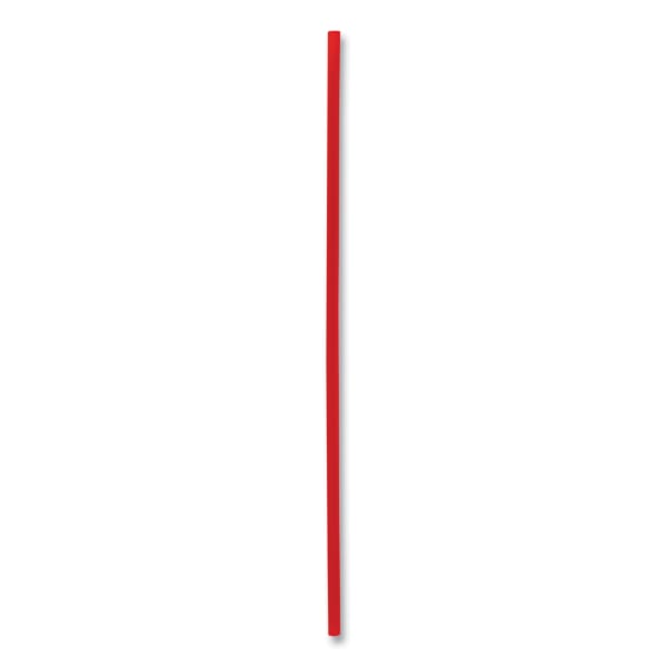 Boardwalk Single-Tube Stir-Straws, 5-1/4in, Polypropylene, Red, Pack Of 1,000 Straws, Carton Of 10 Packs