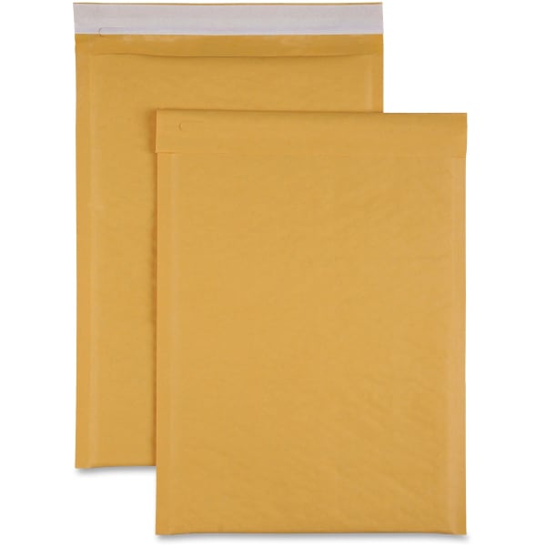 Sparco Size 4 Bubble Cushioned Mailers - Bubble - #4 - 9 1/2in Width x 14 1/5in Length - Self-sealing - Kraft - 100 / Carton - Kraft