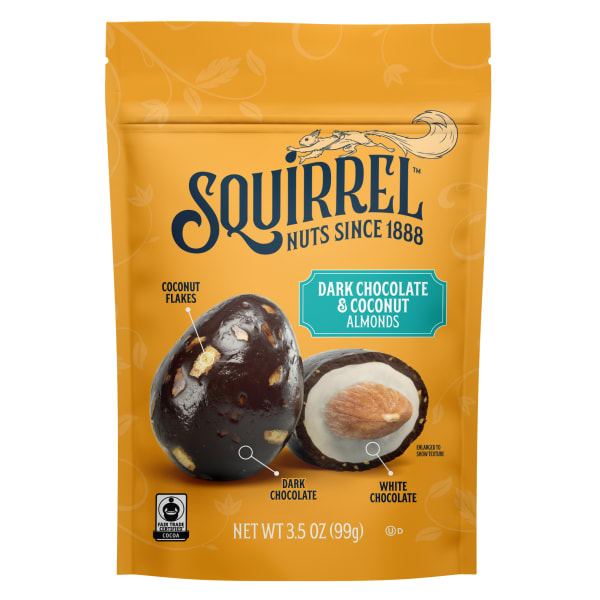 Squirrel Brands Dark Chocolate Coconut Almonds, 3.5 Oz, Total Qty 6