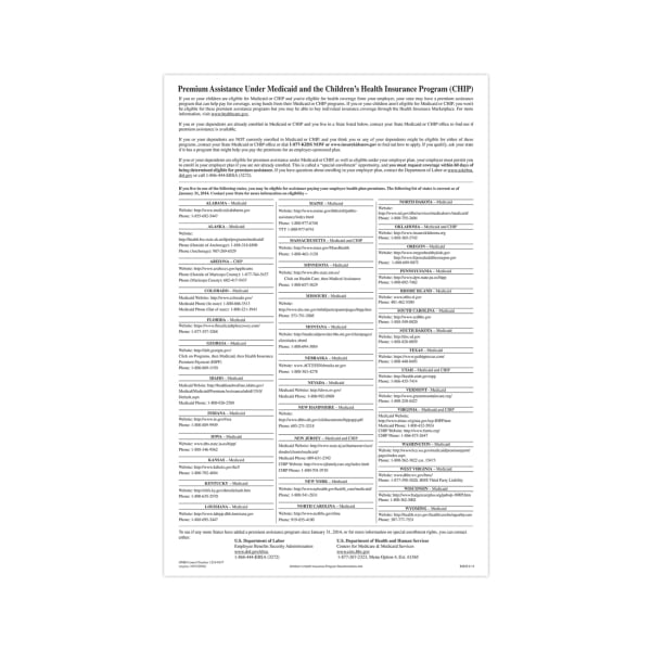 ComplyRight Federal Specialty Posters, Medicaid And Childrens Health Insurance, English, 11in x 17in
