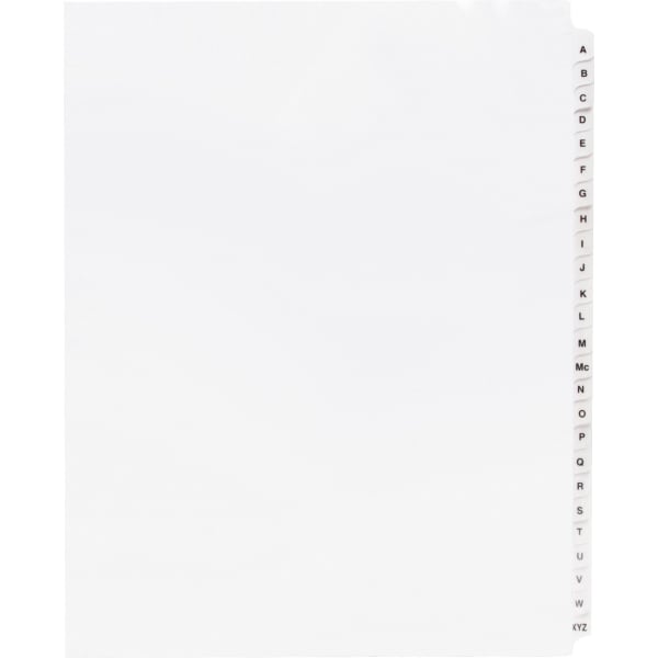 Sparco A-Z Quick Index Dividers With Contents Page, A-Z, White