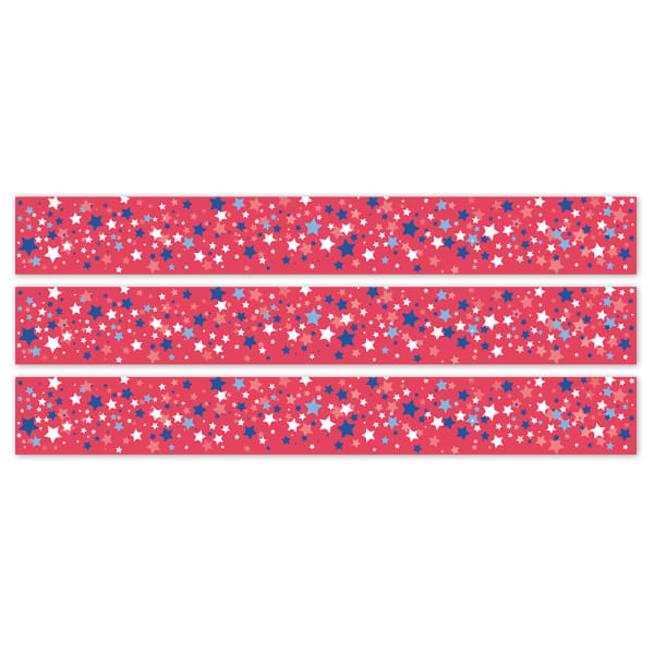 Creative Teaching Press EZ Border, 3in x 24in Strips, Core Decor Patriotic Stars, 48 Feet Per Pack, Set Of 3 Packs