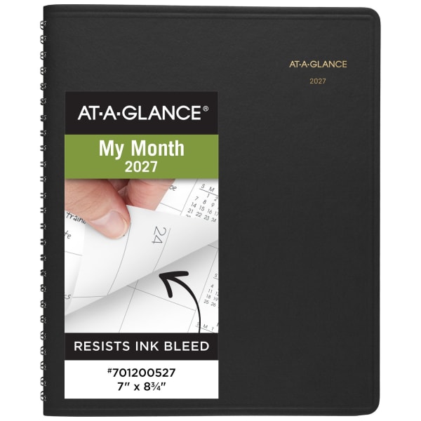 AT-A-GLANCE 2027 Monthly Planner, Black, Medium, 7in x 8 3/4in