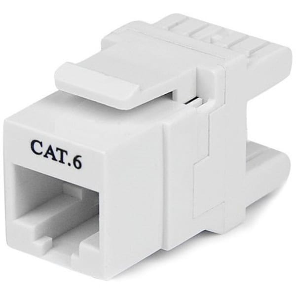 StarTech.com 180 deg. Cat 6 Keystone Jack - RJ45 Ethernet Cat6 Wall Jack White - 110 Type
