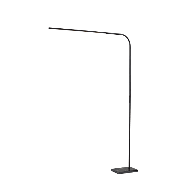 Adesso Cullen LED Arc Floor Lamp With Smart Switch, 74inH, Black Shade/Black Base