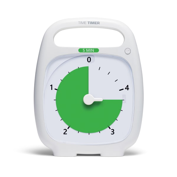 Time Timer PLUS Timer, 5 Minutes, White
