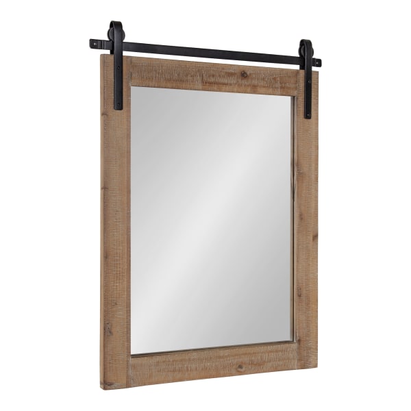 Uniek Kate And Laurel Cates Rectangle Mirror, 30-1/4inH x 24inW x 1-1/4inD, Rustic Brown