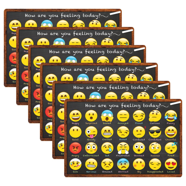 Ashley Smart Poly Computer Mouse Pad, 8in x 10in, How Are You Feeling, Pack Of 6 Mouse Pads