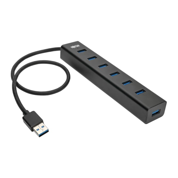 Tripp Lite 7-Port USB 3.0 SuperSpeed Mini Hub, 2.2inH x 4.4inW x 7.7inD, Black, U360-007-AL