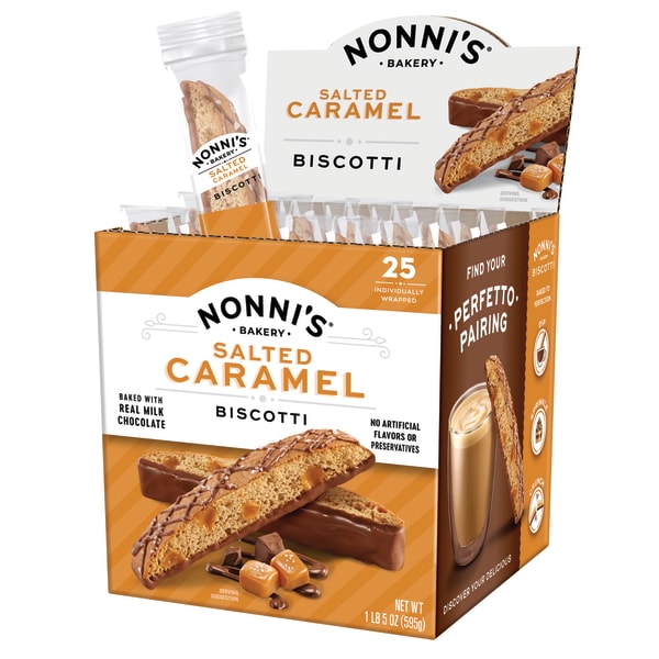 Nonnis Salted Caramel Biscotti Cookie Box, Box Of 25 Biscotti