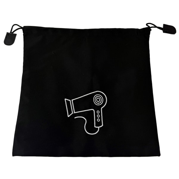 Hospitality Source Reusable Hair Dryer Bags, 12in x 12in, Black, Pack Of 50 Bags