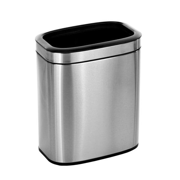Alpine Stainless Steel Rectangular Liner Open Top Trash Can, 5.3 Gallon, Stainless