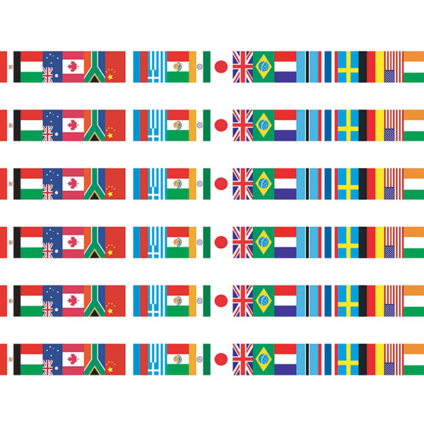 Edupress Layered Borders, International Flags Spotlight, 12 Borders Per Pack, Set Of 6 Packs