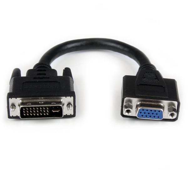 StarTech.com 8in DVI to VGA Cable Adapter - DVI-I Male to VGA Female - Connect your VGA Display to a DV - DVIVGAMF8IN