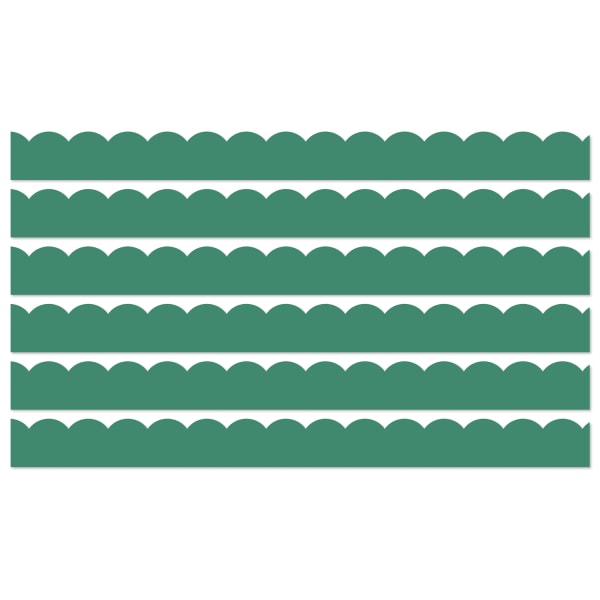Carson Dellosa Education Scalloped Bulletin Board Borders, Grow Together Jade Green, 39ft Per Pack, Set Of 6 Packs