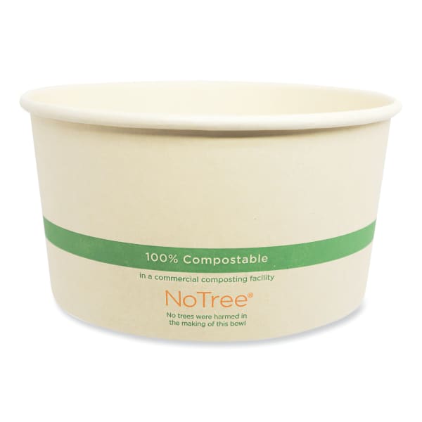 World Centric NoTree Wide Paper Bowls, 32 Oz, Natural, Carton Of 300 Bowls