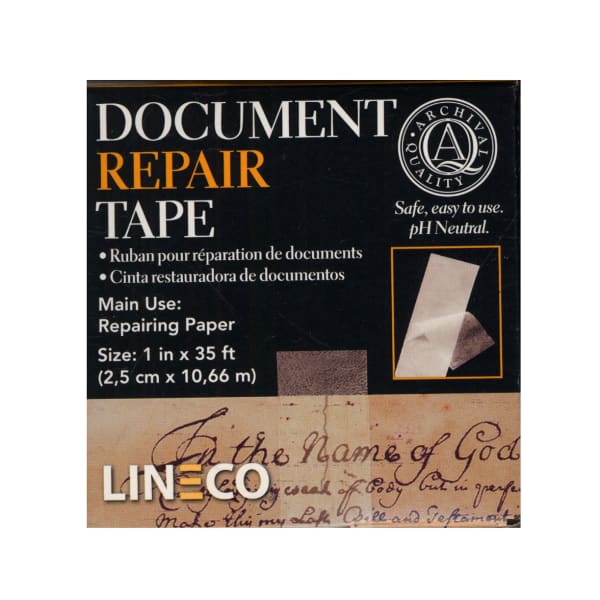 Lineco Document Repair Tape, 1in x 420in, Pack Of 2