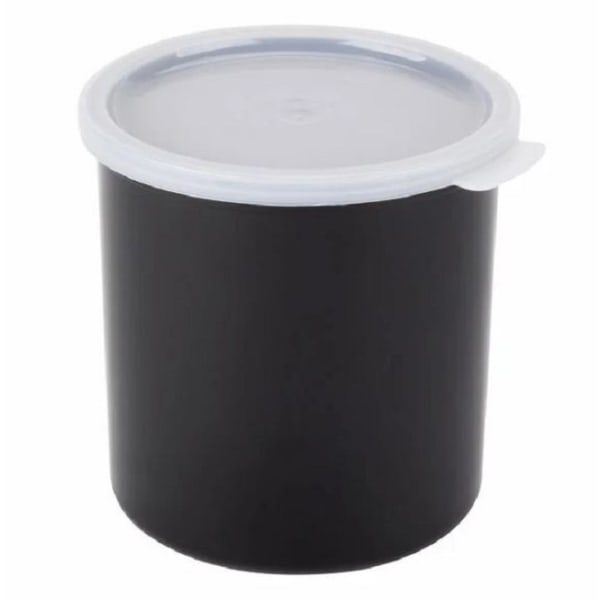 Cambro Round Crocks With Lids, 1.2-Quart, Black/Clear, Set Of 12 Crocks