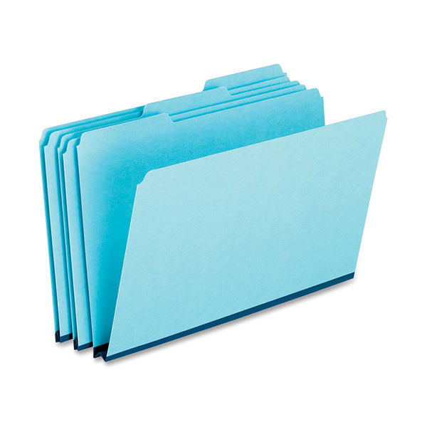 Oxford 1/3-Cut Pressboard Tab Folders, Legal Size, Blue, Box Of 25