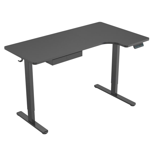 Mount-It! L-Shaped Electric Height-Adjustable Sit-Stand Desk, Black