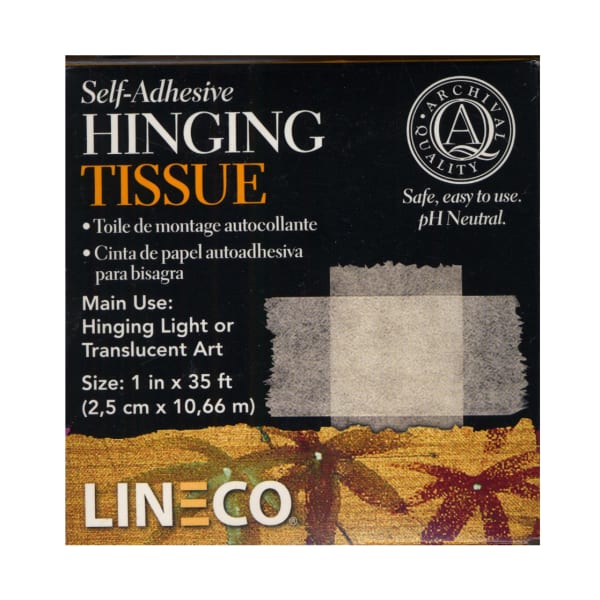 Lineco Self-Adhesive Hinging Tissues, 1in x 35ft, Pack Of 2