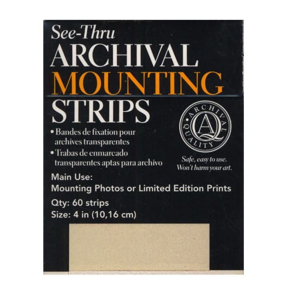 Lineco Self-Stick Mounting Strips, 4in, 60 Strips Per Pack, Case Of 2 Packs