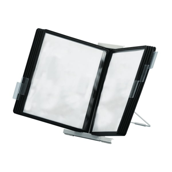 Durable InstaView 10-Section Desktop Reference System, Black