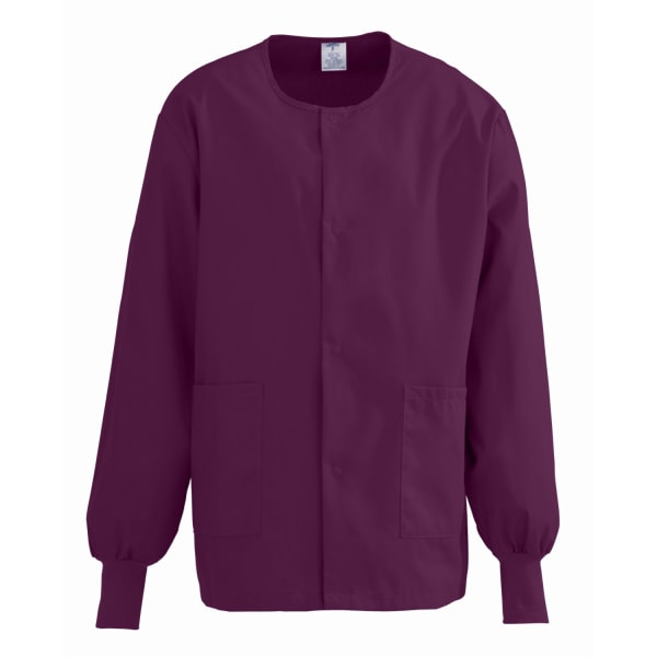 Medline ComfortEase Unisex Warm-Up Scrub Jacket, Small, Wine