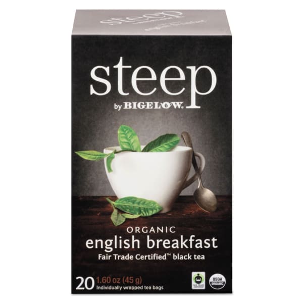 Bigelow Steep Tea, English Breakfast, 1.6 Oz, Box Of 20 Bags