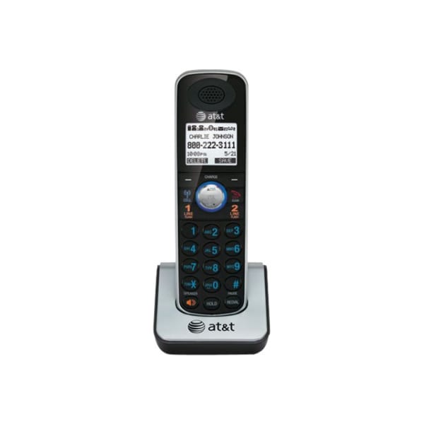 AT&T TL86009 DECT 6.0 Accessory Handset for AT&T TL86109, Black - Cordless - Headset Port - Silver